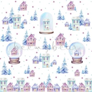 Designpapier Snow Globes