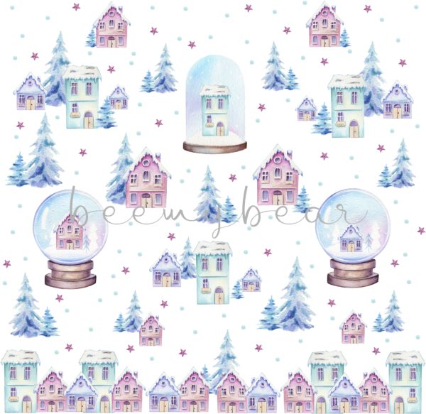 Designpapier Snow Globes