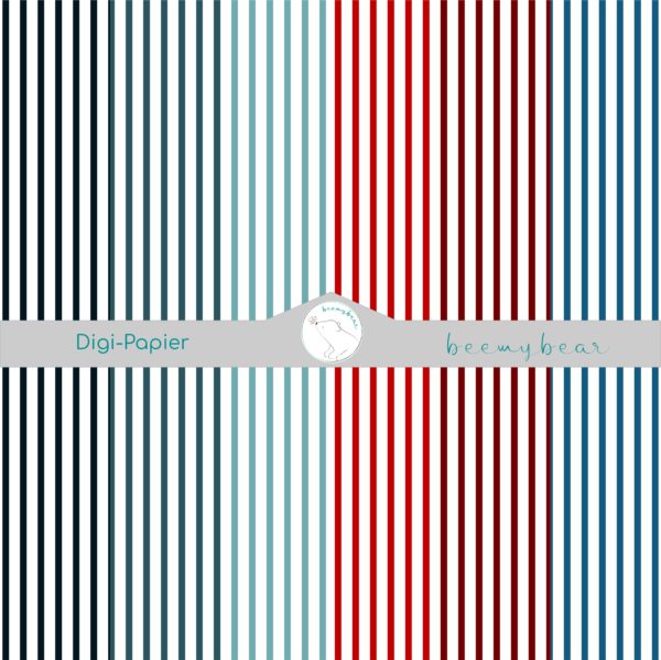 Digi-Papier SOLID STRIPES - MARITIM [Digital]