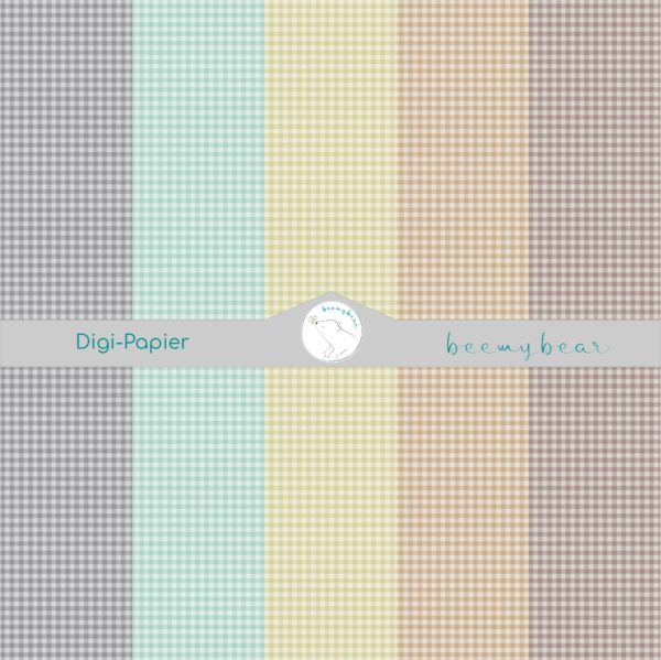 Digi-Papier VICHY KARO - BLÄTTERASCHELN [Digital]