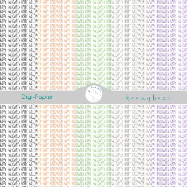 Digi-Papier ZARTE SCHRIFTEN - HAPPY HALLOWEEN [Digital]