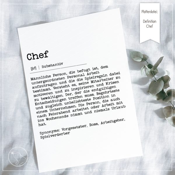 Plotterdatei DEFINITION CHEF [Digital]