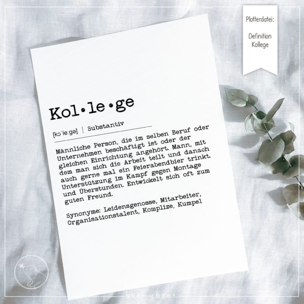 Plotterdatei DEFINITION KOLLEGE [Digital]