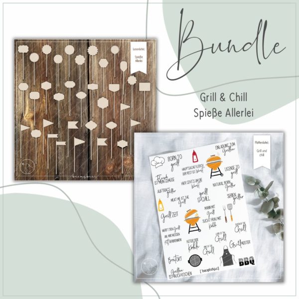 BUNDLE Plotterdatei GRILL & CHILL / Laserdatei SPIEßE-ALLERLEI [Digital]
