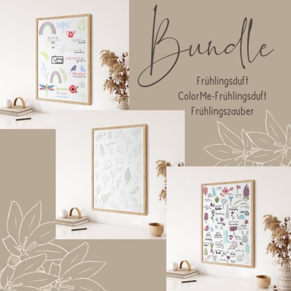 Plotterdatei BUNDLE FRÜHLINGSZAUBER, FRÜHLINGSDUFT (+COLOR ME) [Digital]