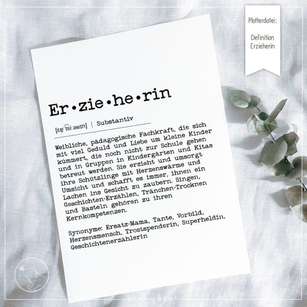 Plotterdatei DEFINITION ERZIEHERIN [Digital]
