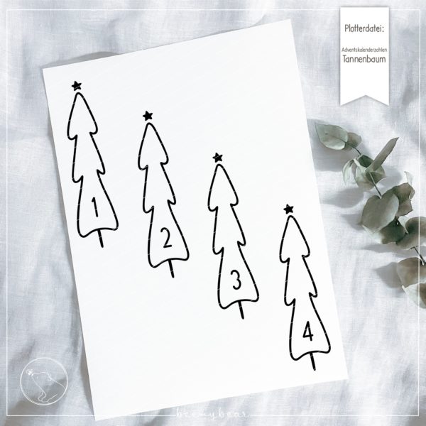 Plotterdatei ADVENTSKALENDERZAHLEN - TANNENBAUM [Digital]