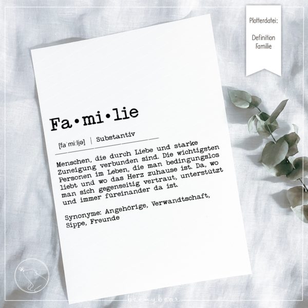 Plotterdatei DEFINITION FAMILIE [Digital]