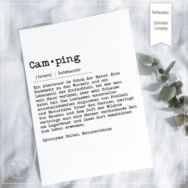 Plotterdatei DEFINITION CAMPING [Digital]