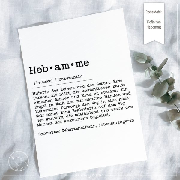 Plotterdatei DEFINITION HEBAMME [Digital]