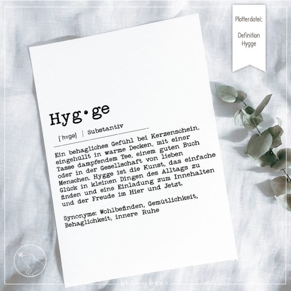 Plotterdatei DEFINITION HYGGE [Digital]
