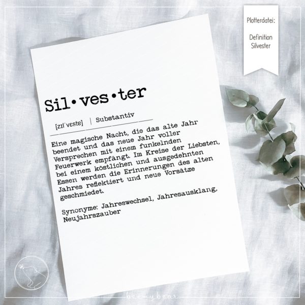 Plotterdatei DEFINITION SILVESTER [Digital]