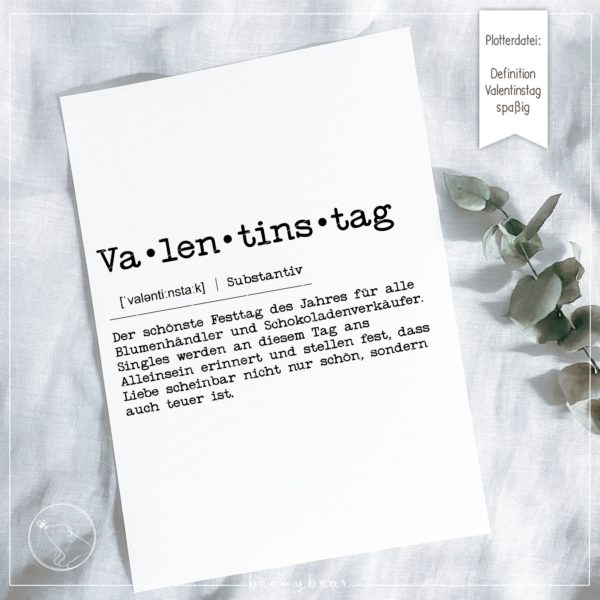 Plotterdatei DEFINITION VALENTINSTAG spaßig [Digital]