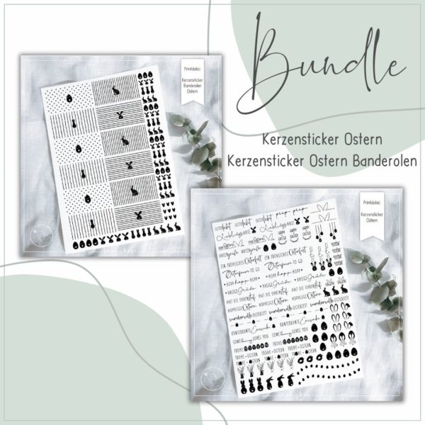 BUNDLE Printdatei KERZENSTICKER Ostern und Banderole [Digital]