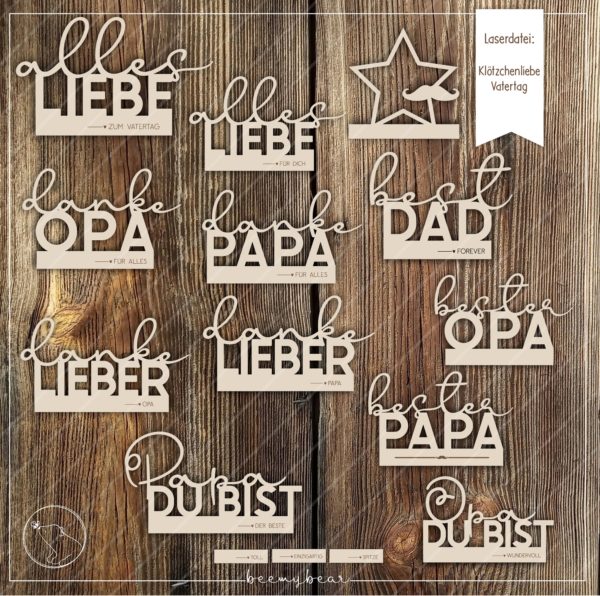 Laserdatei KLÖTZCHENLIEBE Vatertag [Digital]