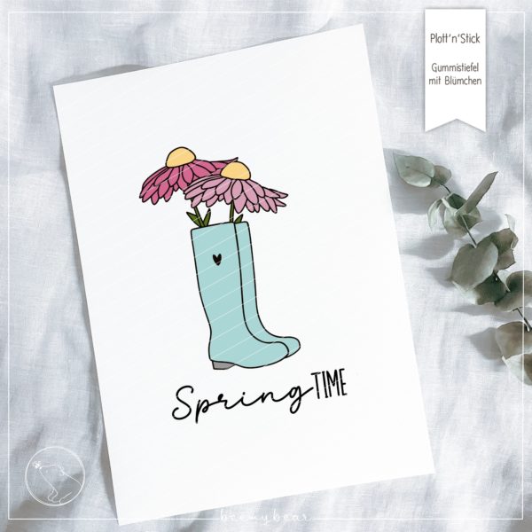 Plott'n'Stick GUMMISTIEFEL MIT BLÜMCHEN [Digital] – Bild 2