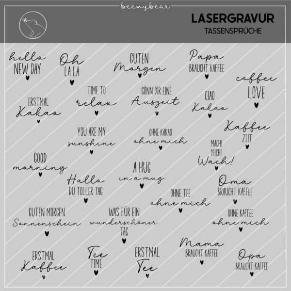 Lasergravur TASSENSPRÜCHE [Digital]