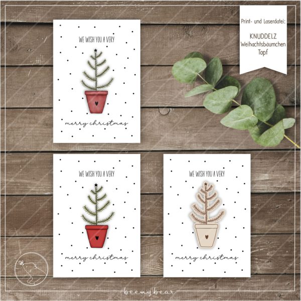 Print-/ Laserdatei KNUDDELZ Weihnachtsbaum im Topf [Digital]