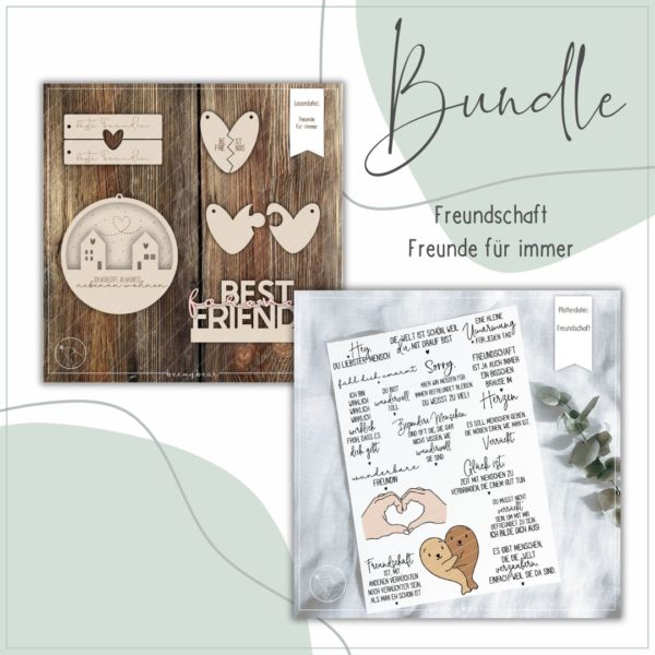 BUNDLE Plotterdatei FREUNDSCHAFT Laserdatei FREUNDE FÜR IMMER [Digital]