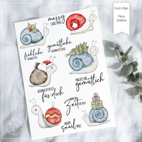 Plotterdatei DIGISTAMP Merry Snailmas [Digital]