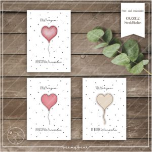 Print und Laserdatei KNUDDELZ Herzluftballon