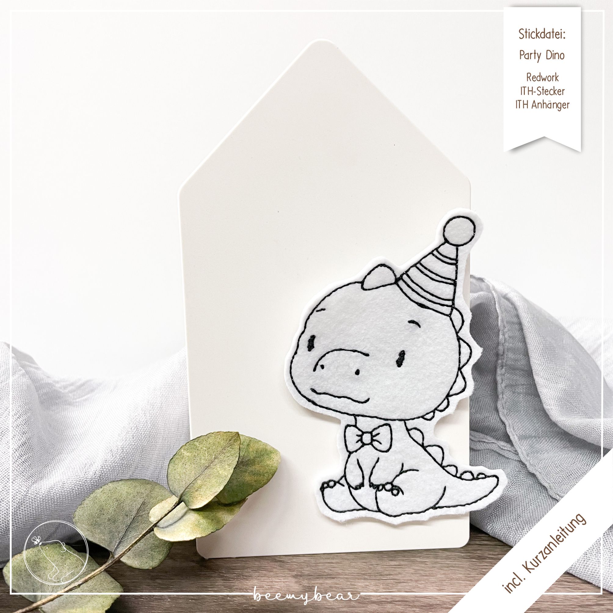 Stickdatei ITH Party Dino