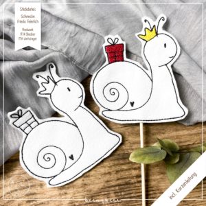 Stickdatei ITH Schnecke Frieda Feierlich