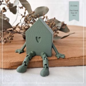 STL Datei Flexi Friends Haus mit Herz