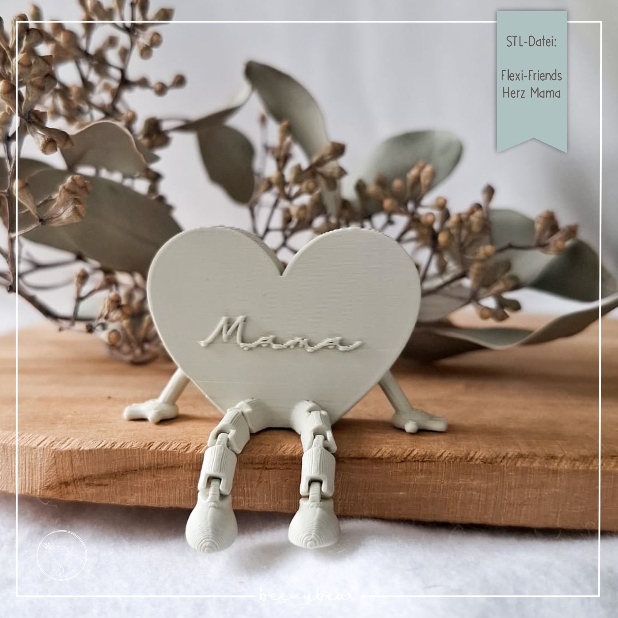 STL Datei Flexi Friends Herz Mama