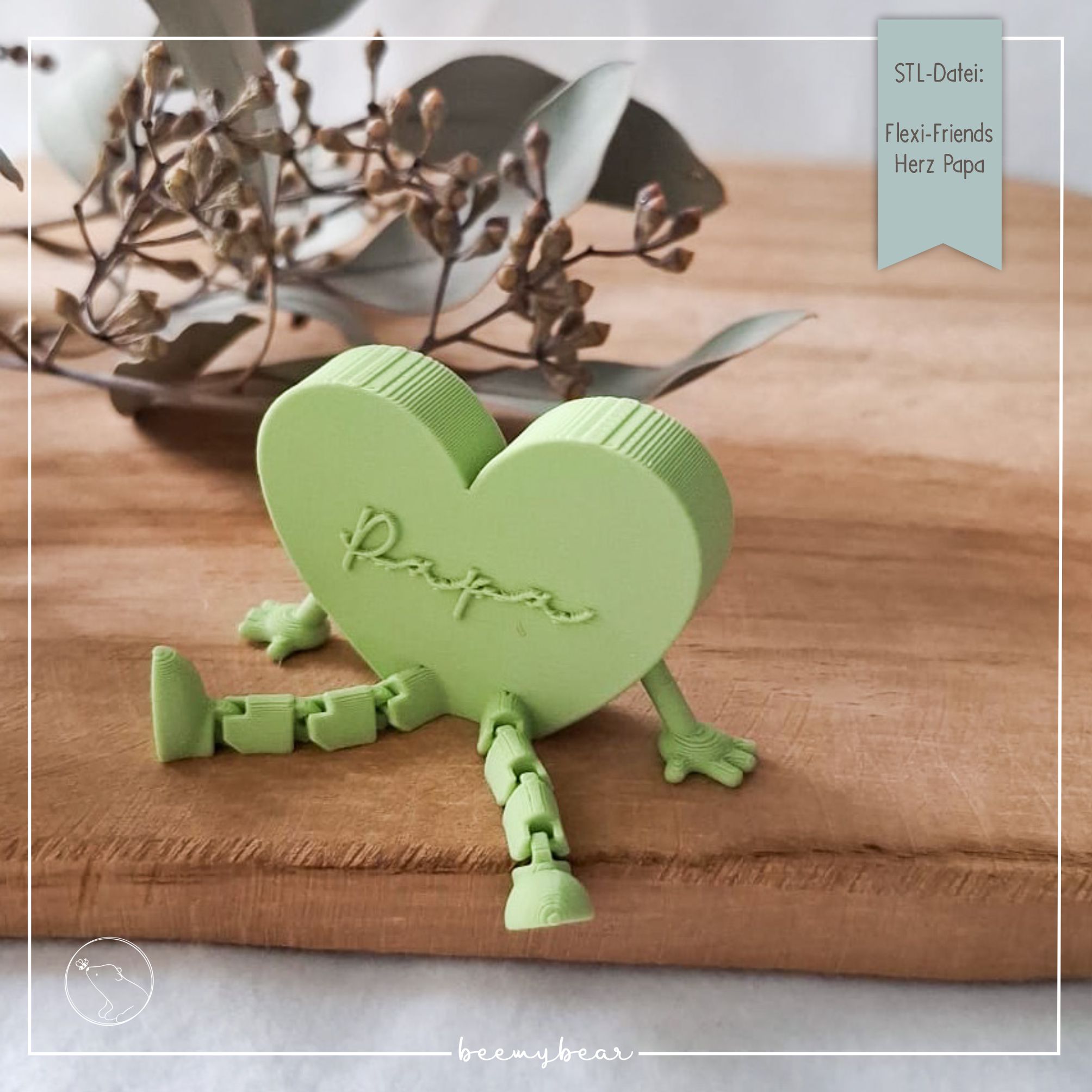 STL Datei Flexi Friends Herz Papa