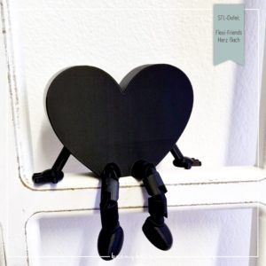 STL Datei Flexi Friends Herz flach