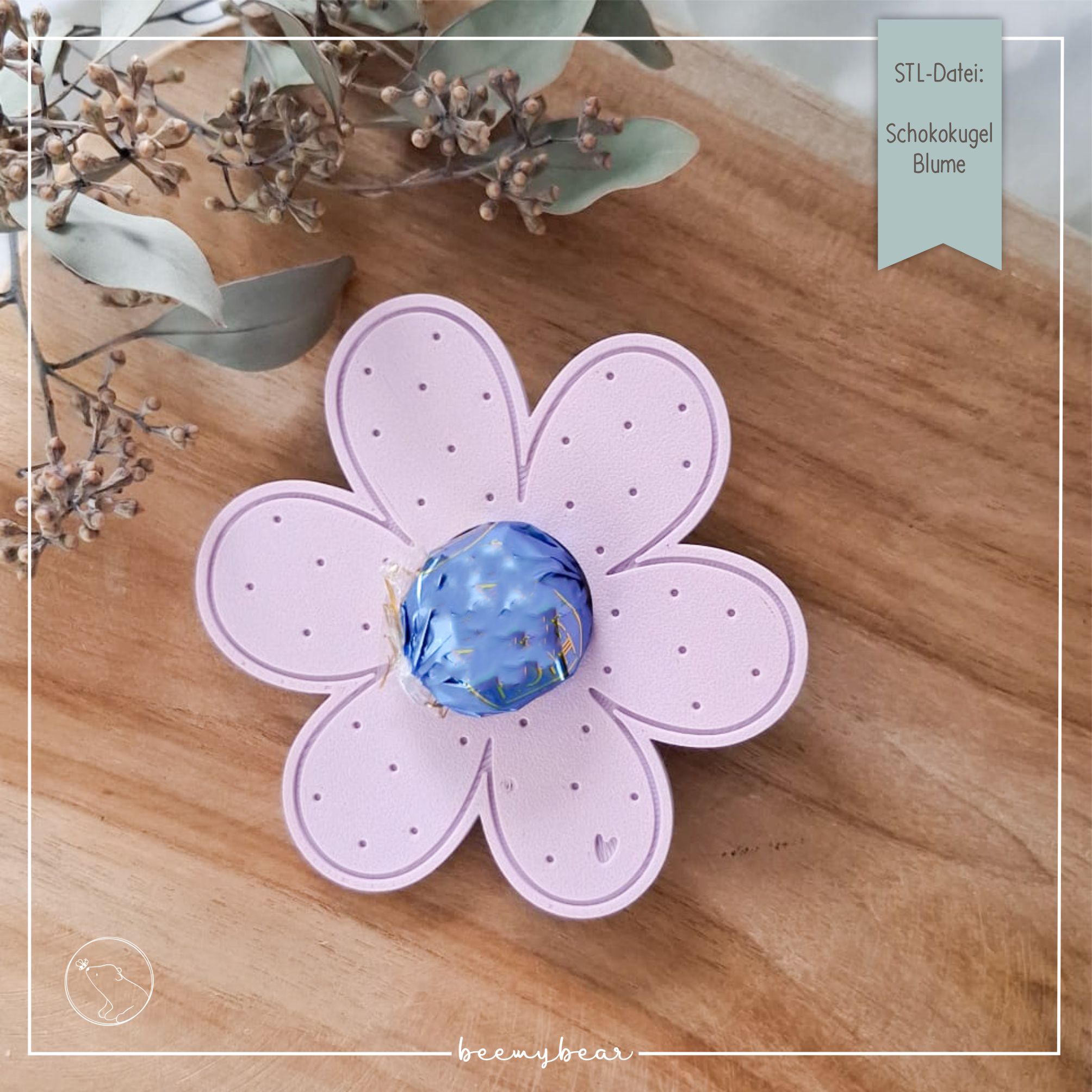 STL Datei Schokokugel Blume