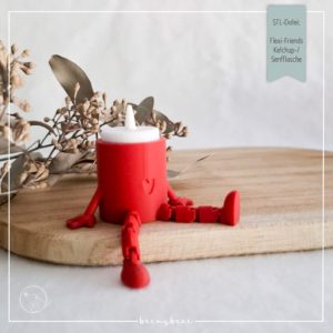 STL Datei Flexi Friends Ketchup Senfflasche
