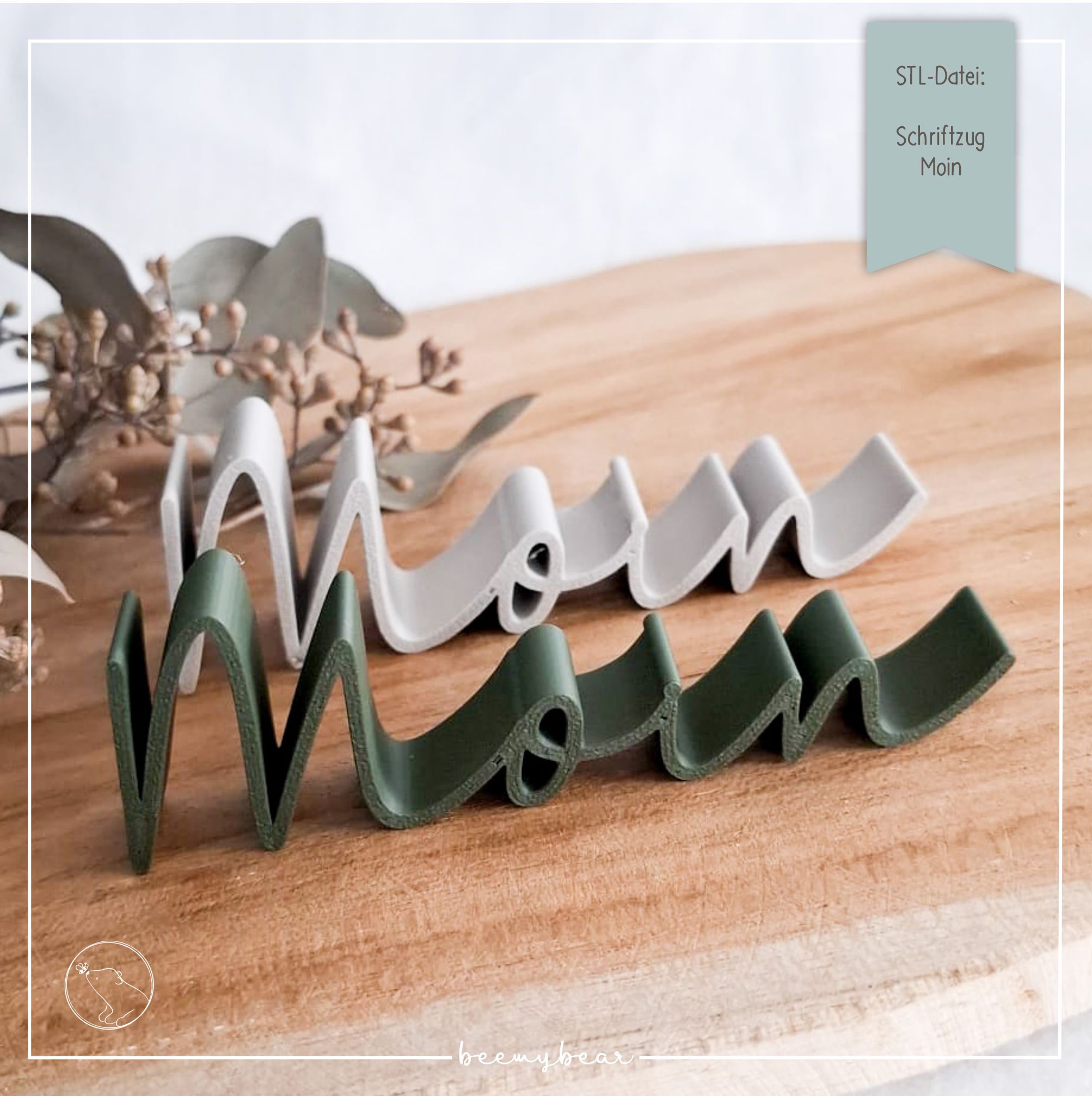 STL Datei Schriftzug Moin