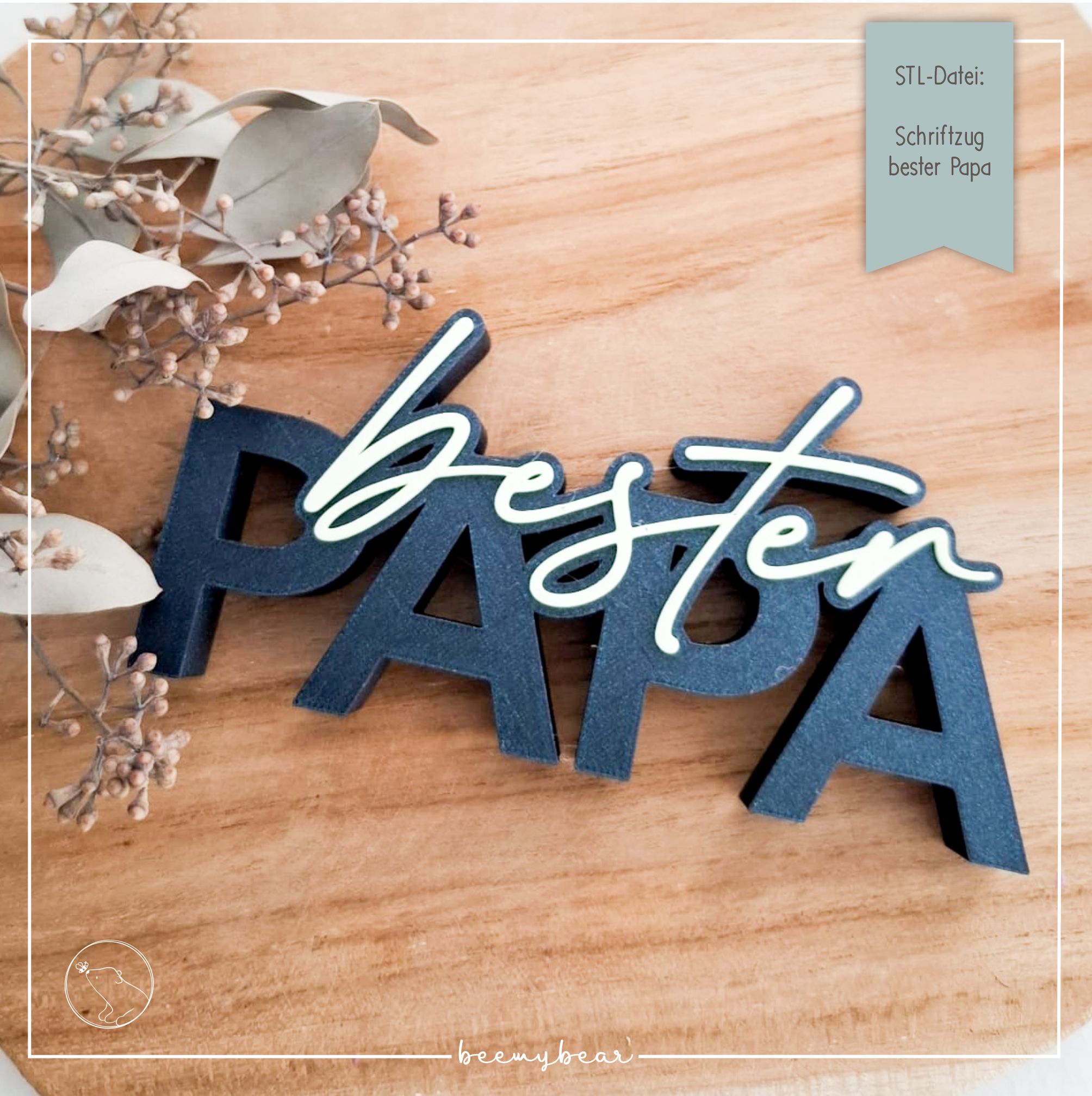 STL Datei Schriftzug bester Papa