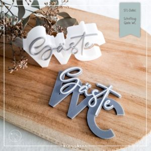 STL Datei Schriftzug Gäste WC