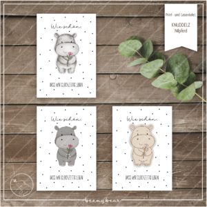 Print und Laserdatei KNUDDELZ Nilpferd