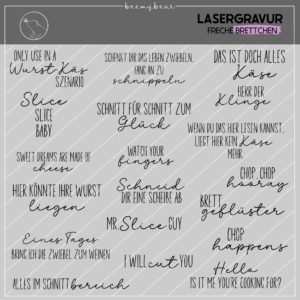 Lasergravur Freche Brettchen