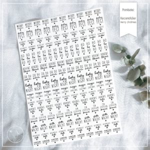 Printdatei Kerzensticker merry christmas