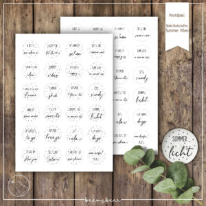 Printdatei Teelichtbotschaften Summer Vibes