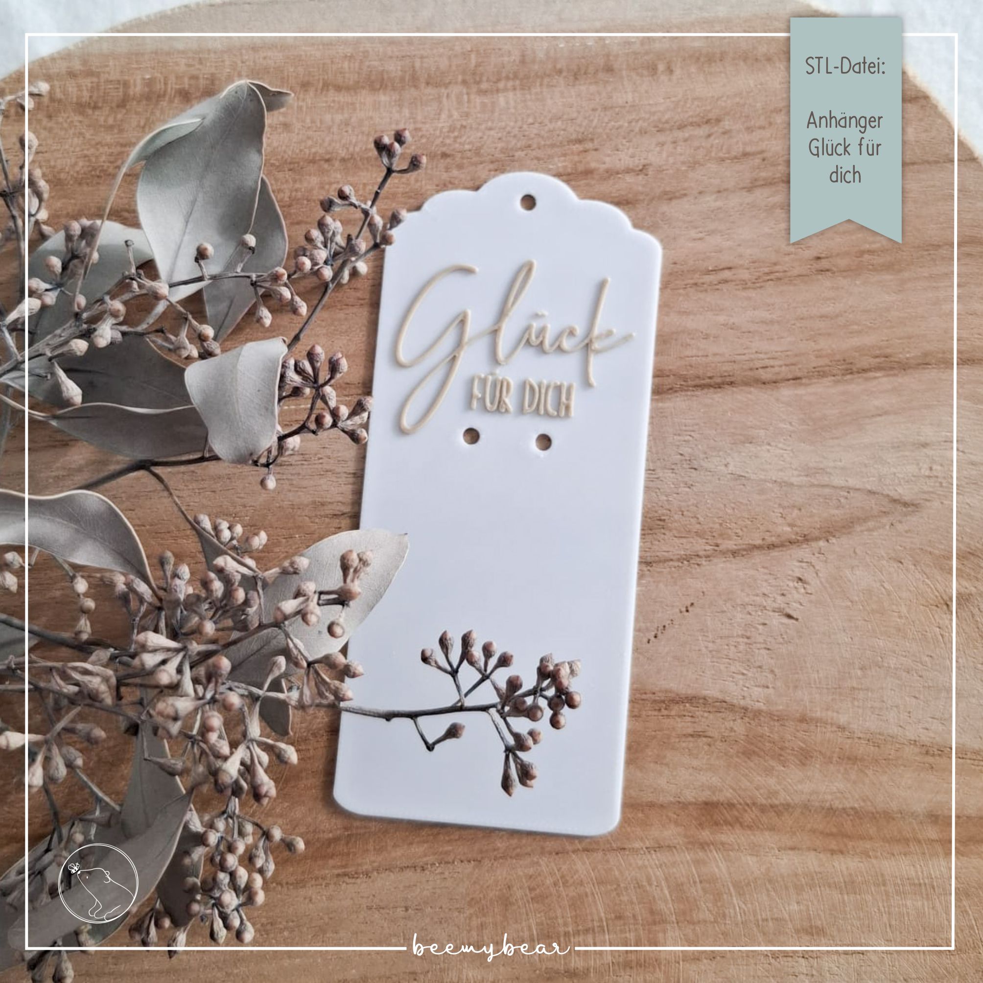 STL Datei Anhänger Glück für dich