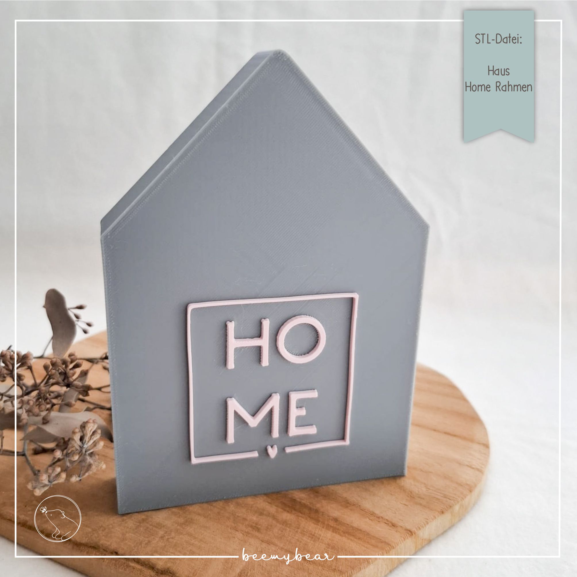 STL Datei Haus Home Rahmen