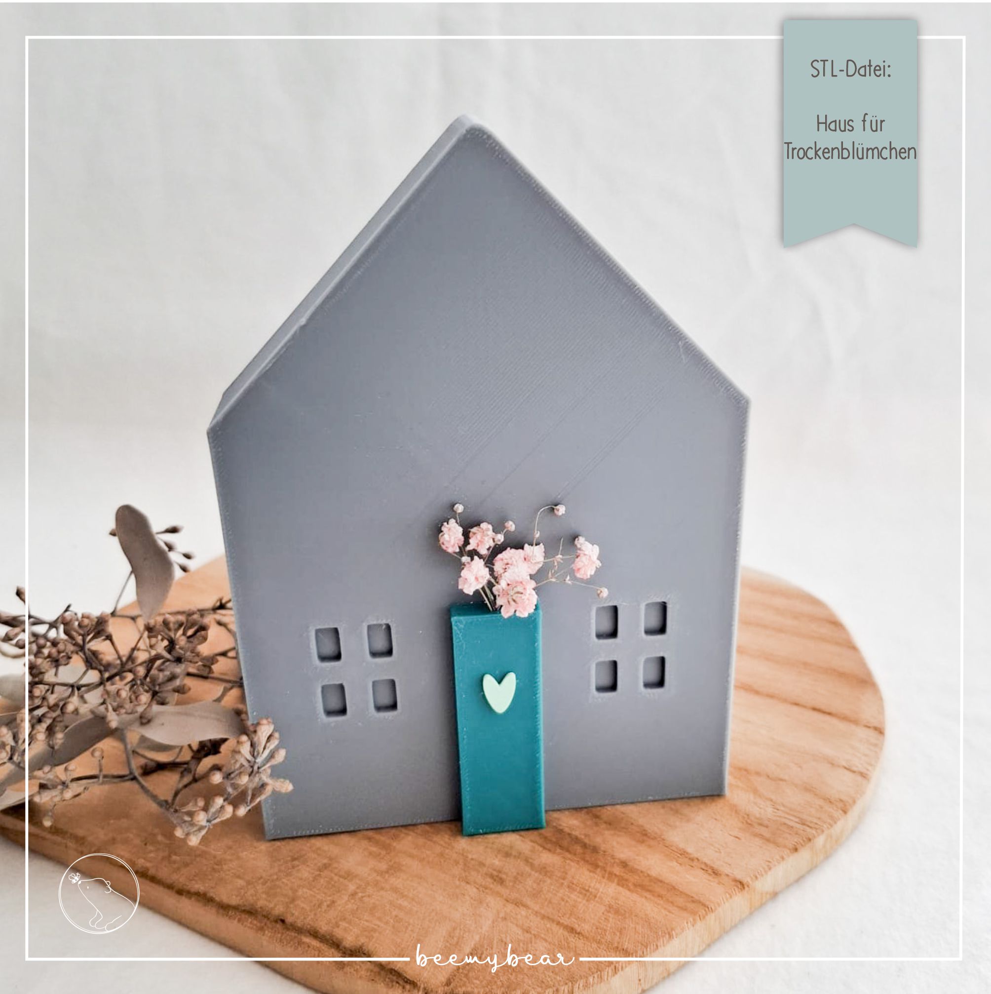 STL Datei Haus Trockenblümchen