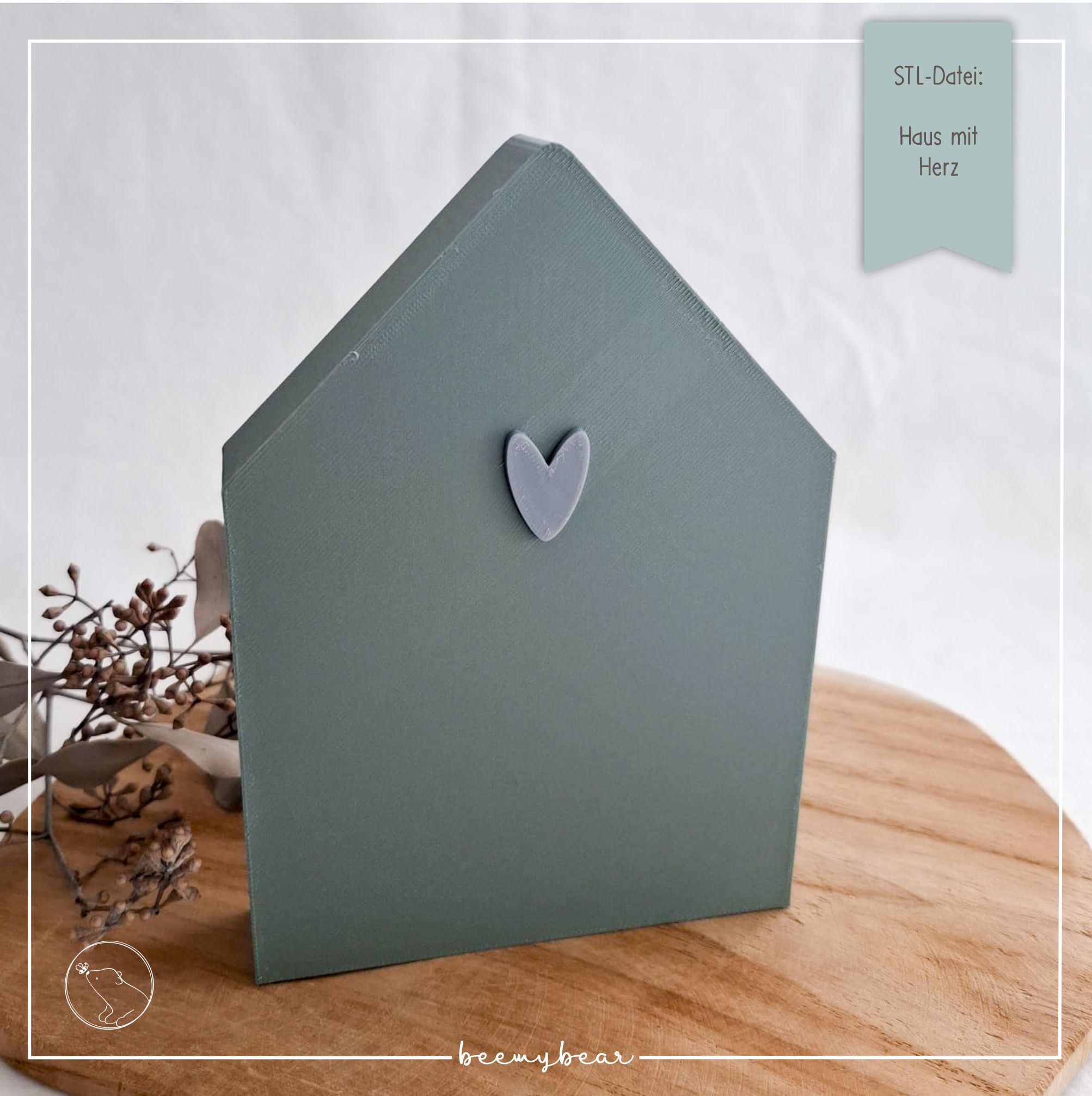STL Datei Haus mit Herz