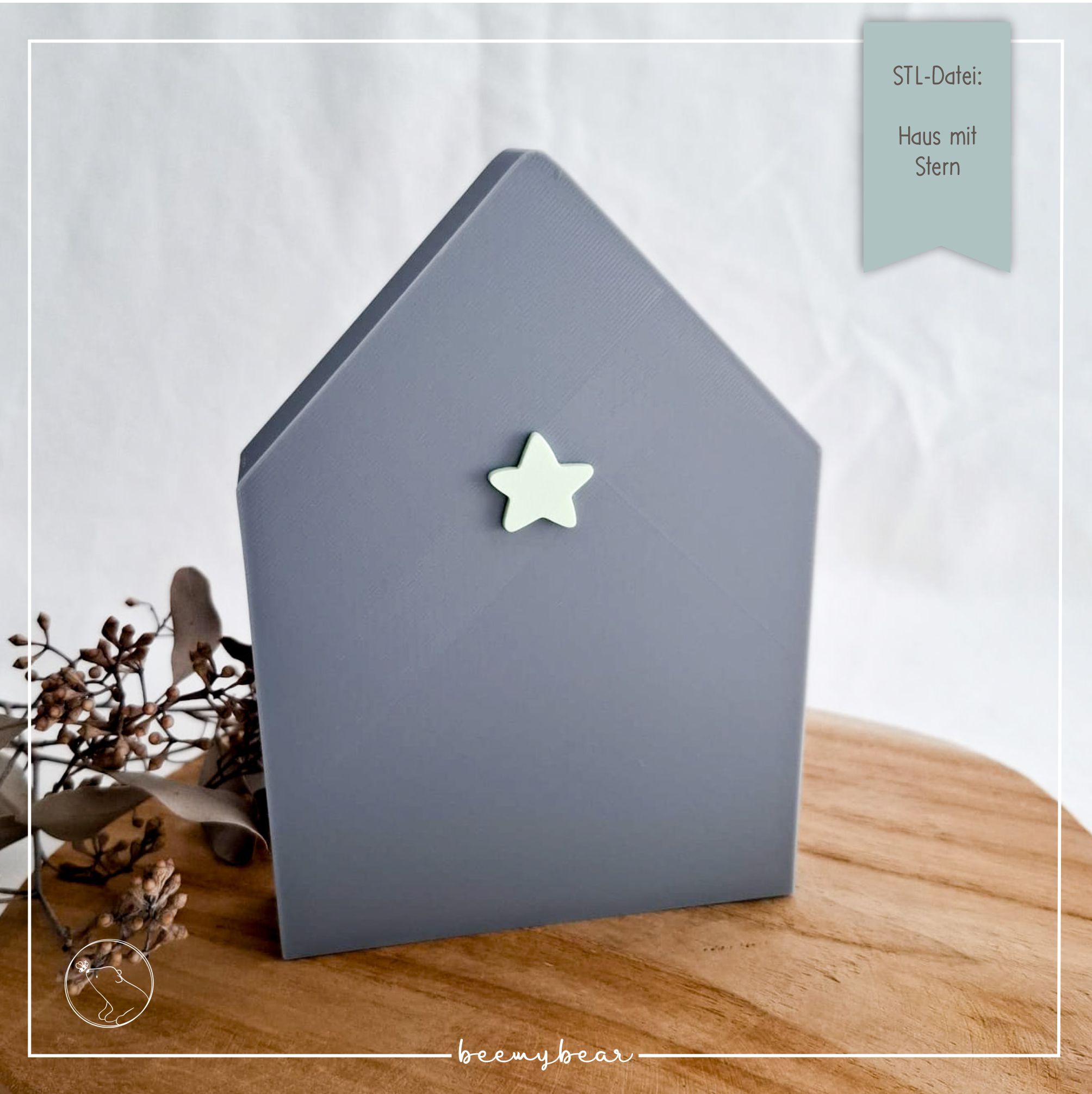 STL Datei Haus mit Stern