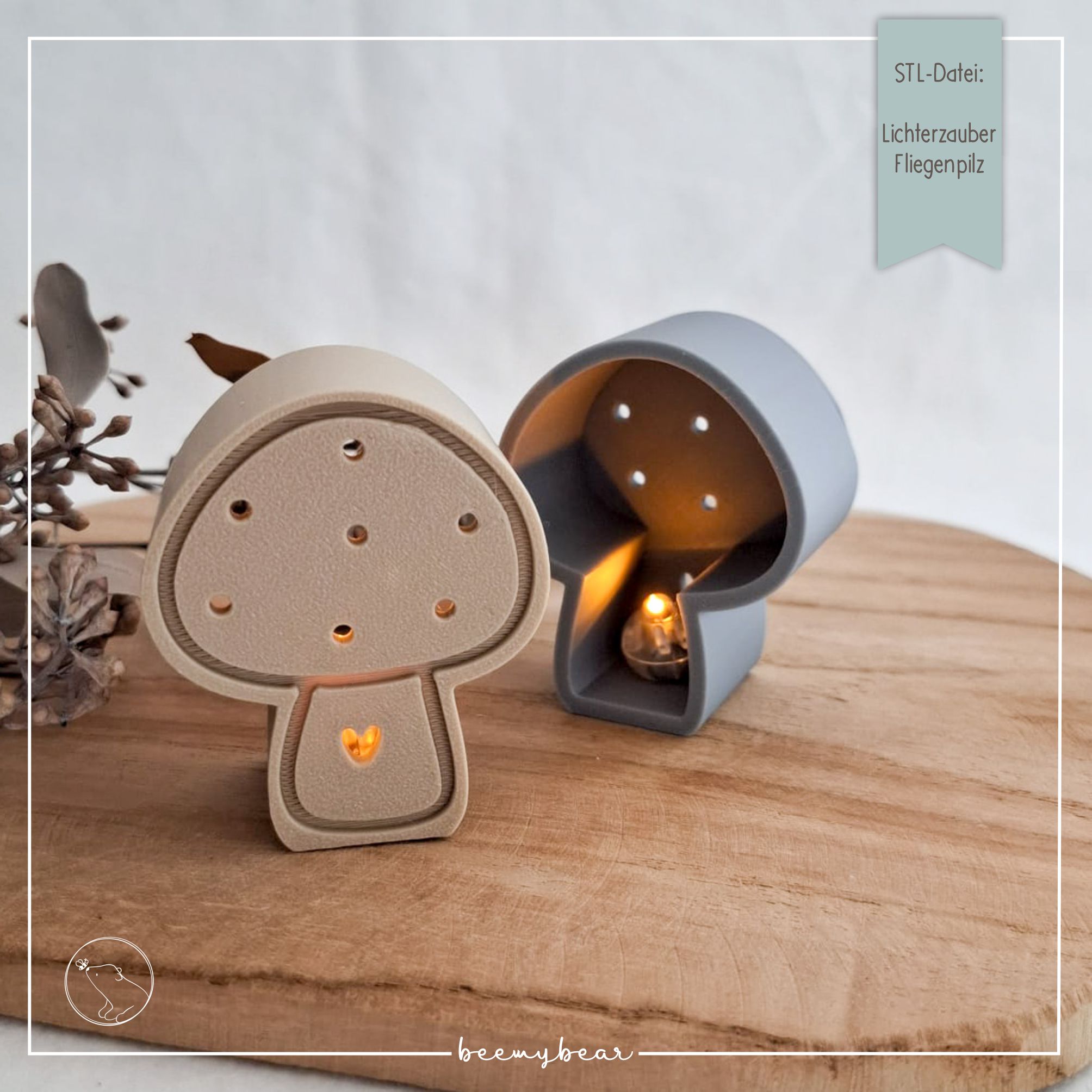 STL Datei Lichterzauber Fliegenpilz