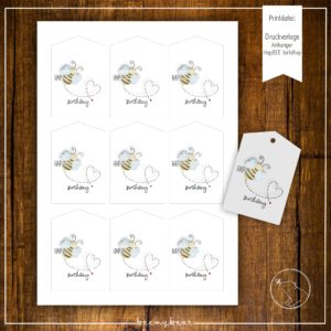 Druckvorlage Anhänger HapBEE Birthday