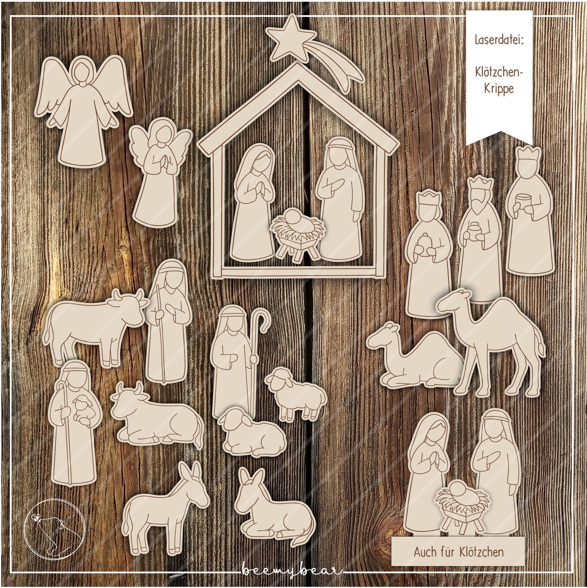 Laserdatei Klötzchenkrippe