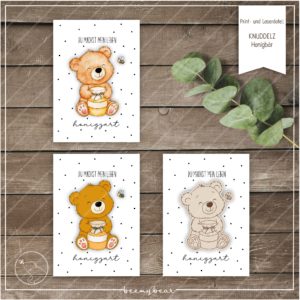Print und Laserdatei KNUDDELZ Honigbär