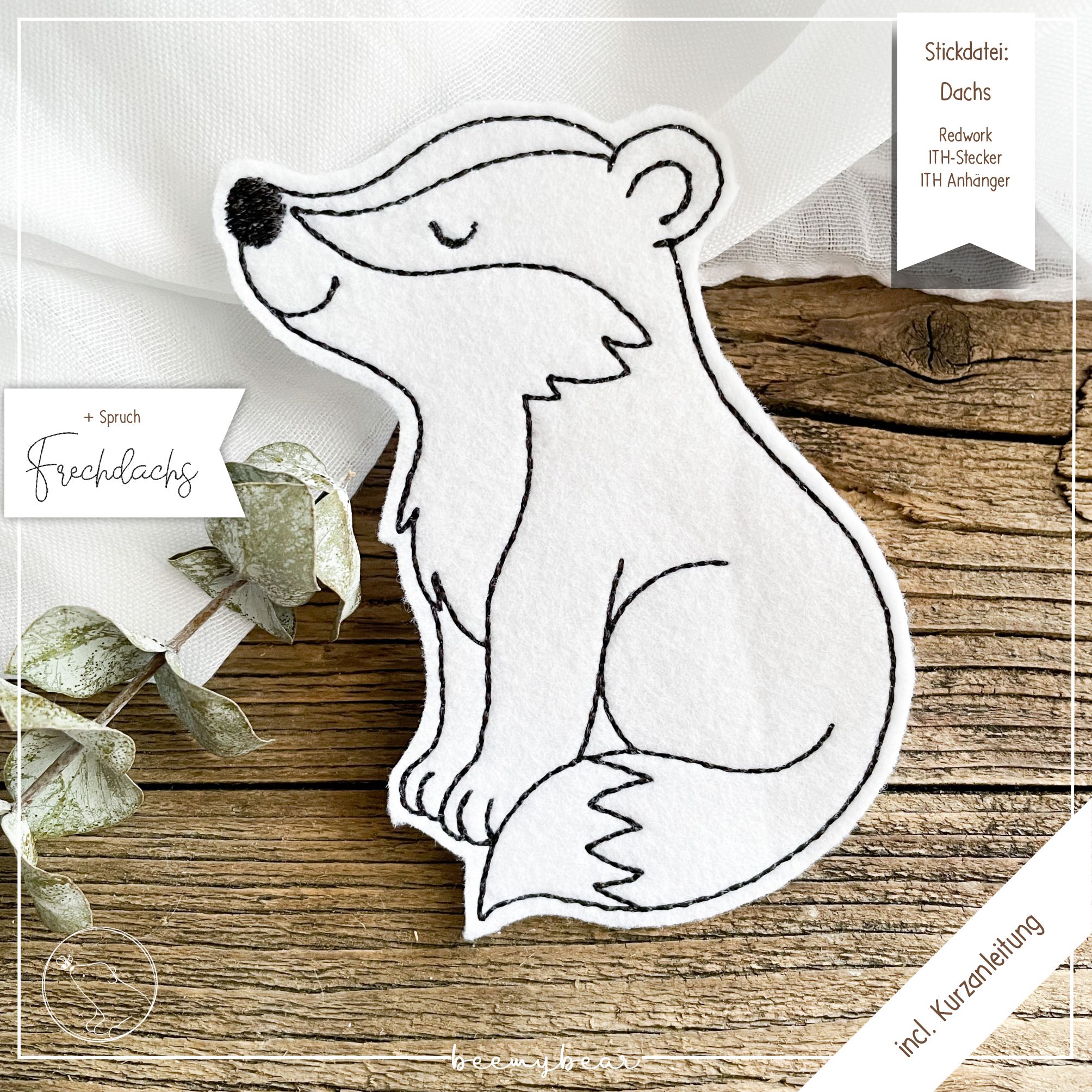 Stickdatei ITH Dachs